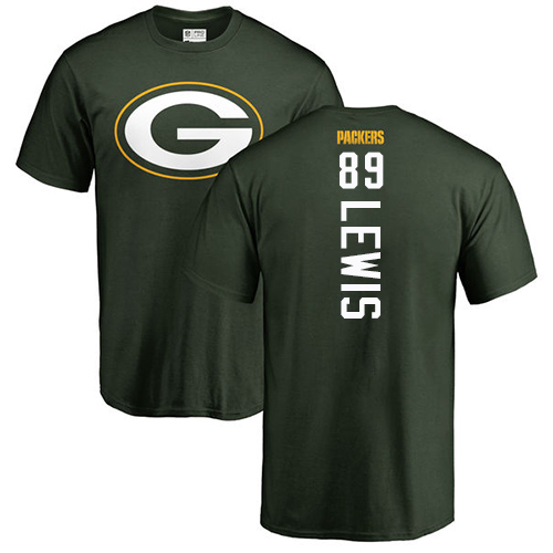 Men Green Bay Packers Green #89 Lewis Marcedes Backer Nike NFL T Shirt->nfl t-shirts->Sports Accessory